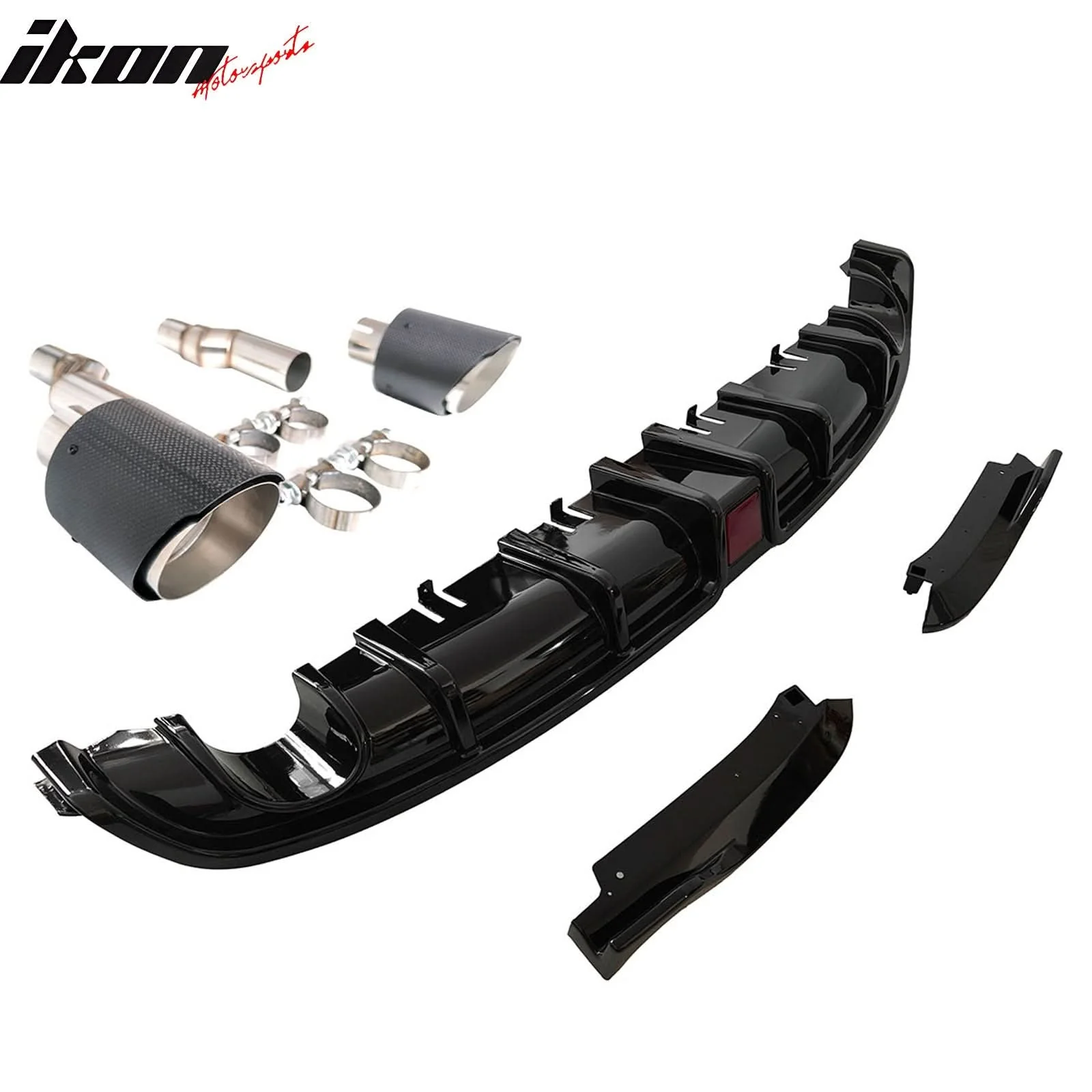 2022-2024 Civic EX/Touring/Si Sedan Gloss Rear Diffuser W/LED+Dual Tip - Image 2