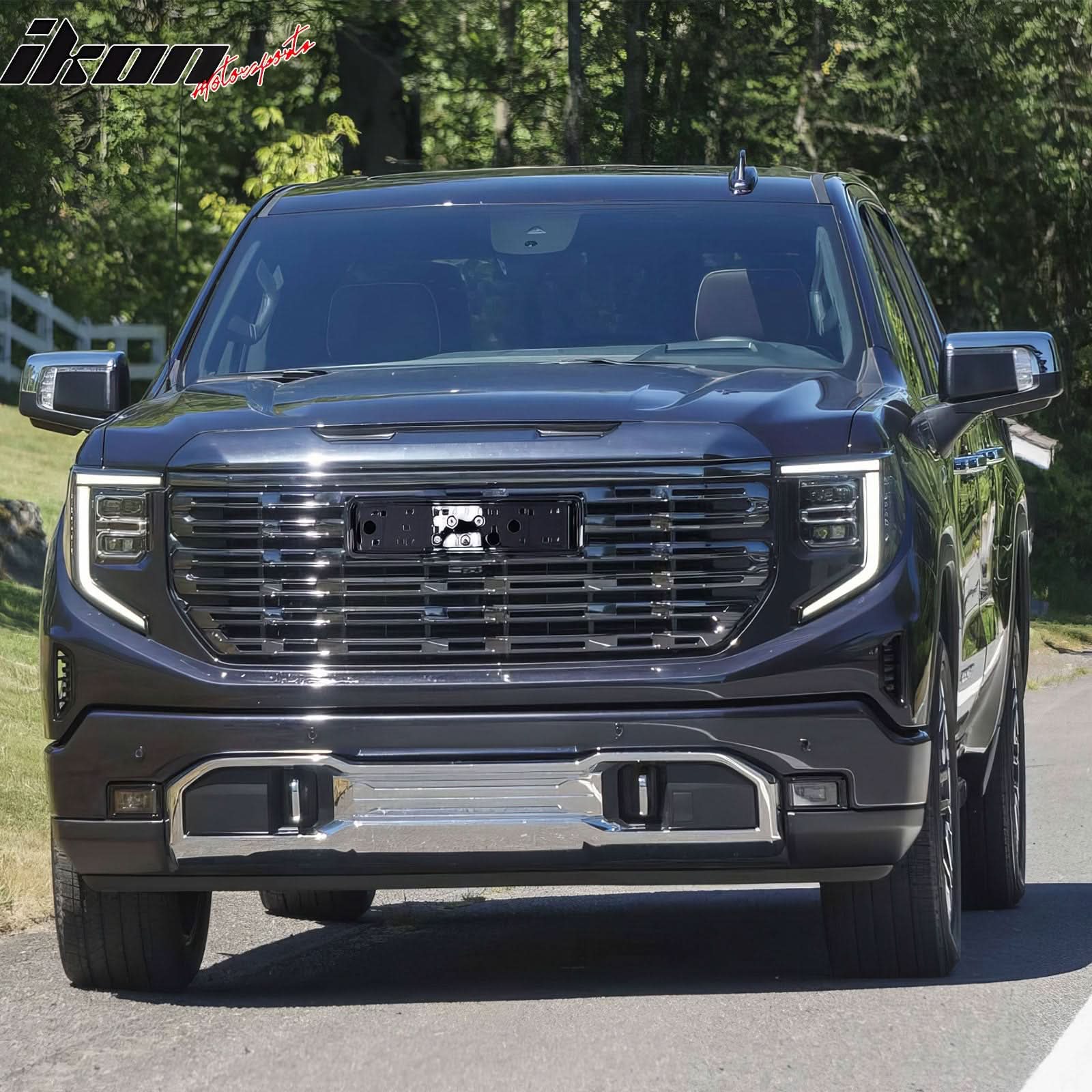 2022-2024 GMC Sierra 1500 Gloss Black Denali Style Front Hood Grille - Image 2