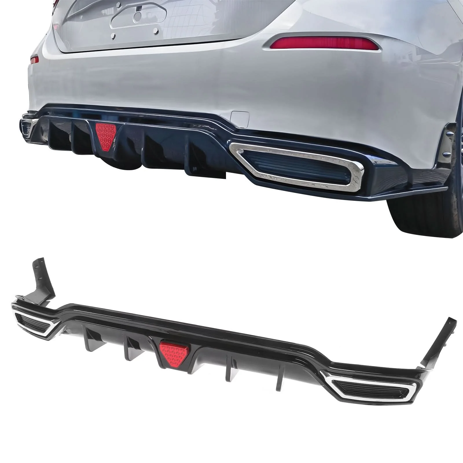 2022-2024 Honda Civic Rear Diffuser Lip W/ Corner Spats PP - Image 7