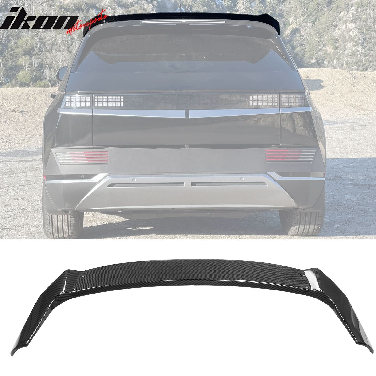 2022-2024Â Hyundai Ioniq 5 Carbon Fiber Print Trunk + Roof Spoiler ABS - Image 2