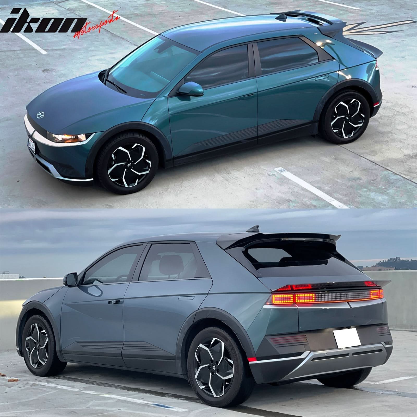 2022-2024Â Hyundai Ioniq 5 Carbon Fiber Print Trunk + Roof Spoiler ABS - Image 9
