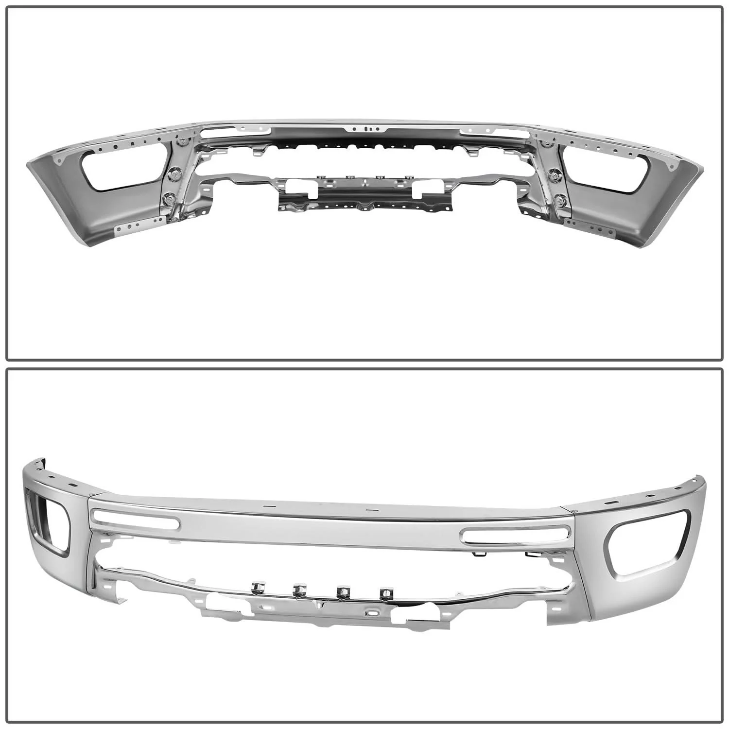 2022-2025 Chevrolet Silverado 1500 Front Bumper Cover Chrome Steel - Image 4