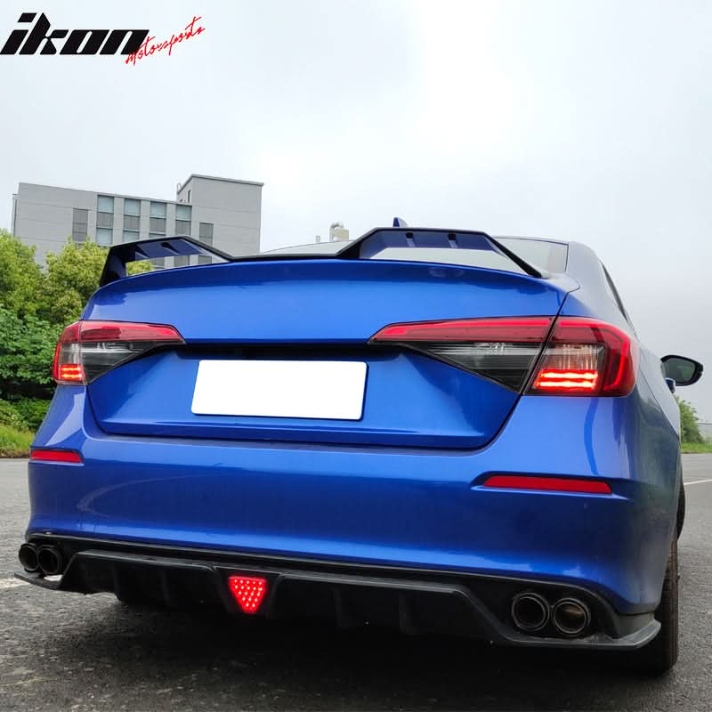 2022-2025 Honda Civic 4DR Matte Black Seagull Rear Spoiler Wing ABS - Image 2