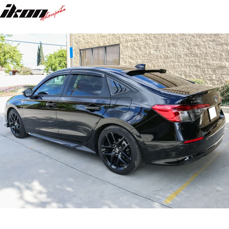 2022-2025 Honda Civic Sedan Window Visor Slim Smoke Tinted Acrylic - Image 3