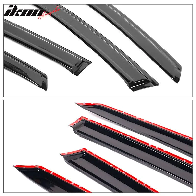 2022-2025 Honda Civic Sedan Window Visor Slim Smoke Tinted Acrylic - Image 5