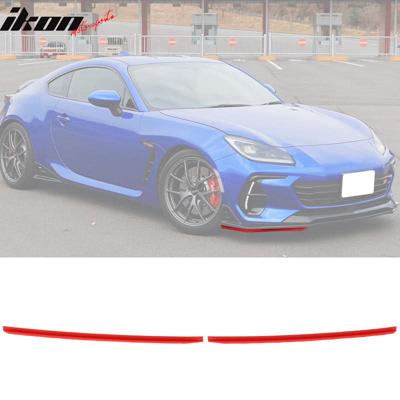 2022-2025 Subaru BRZ STI Style Red Front Lip Cover Side Strake ABS - Image 7