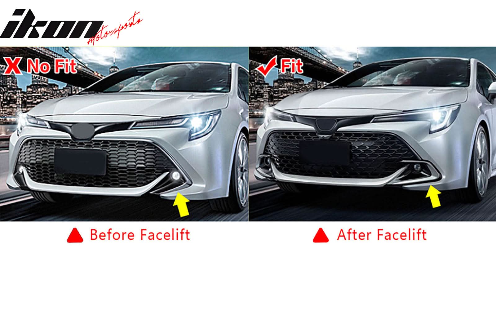 2022-2025 Toyota Corolla Auris 5-Door Matte Black 3PC Front Bumper Lip - Image 2