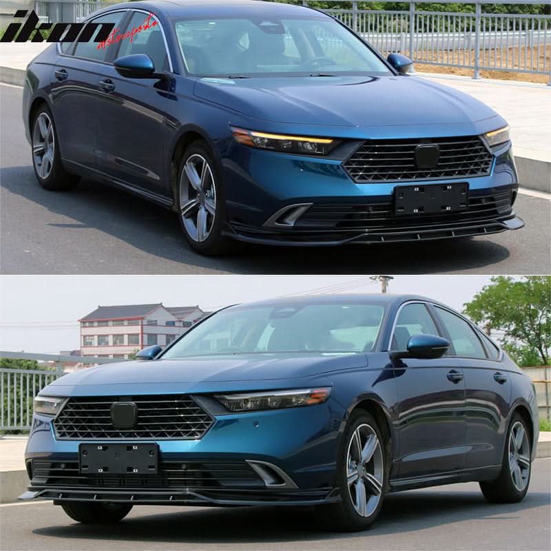 2023-2025 Honda Accord Front Bumper Lip V1 4PC Spoiler Black PP - Image 6