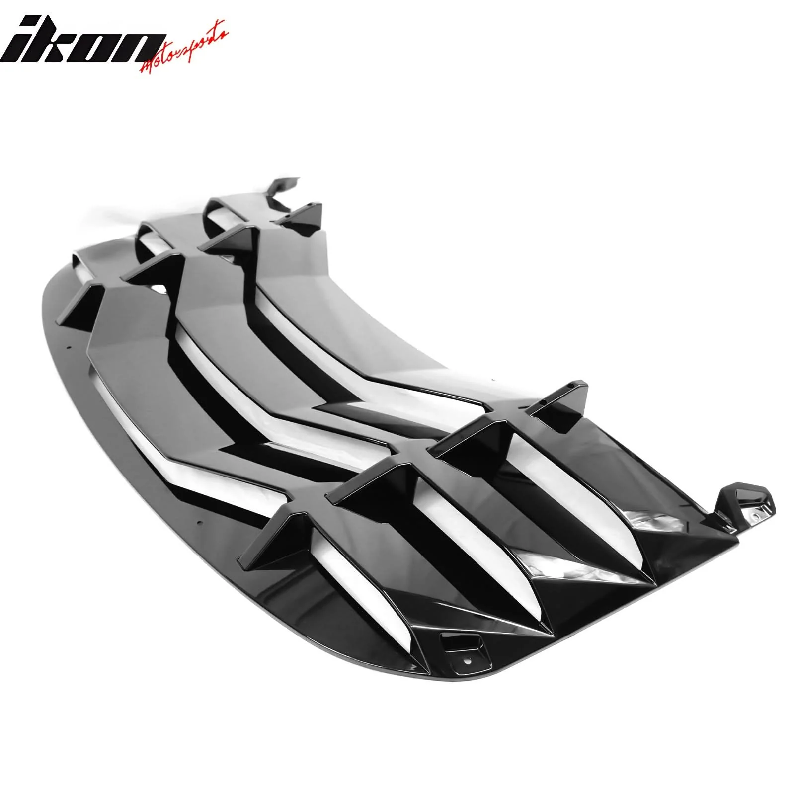 2024-2025 Ford Mustang 2DR IKON Gloss Black Rear Window Louvers ABS - Image 4
