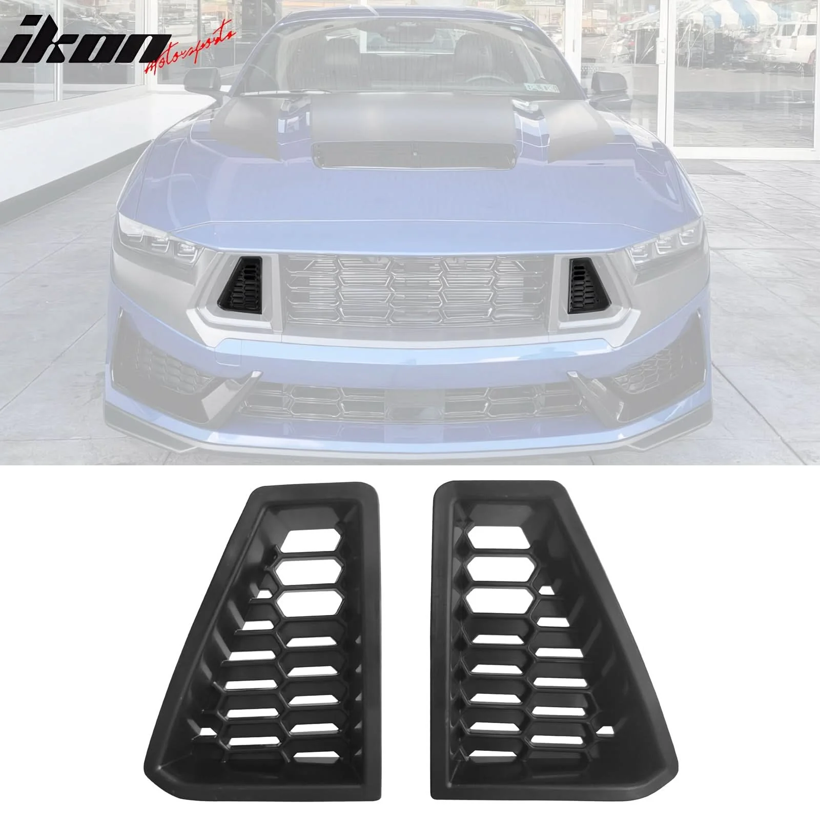 2024-2025 Ford Mustang Dark Horse Front Bumper Mesh Grilles Covers ABS - Image 11