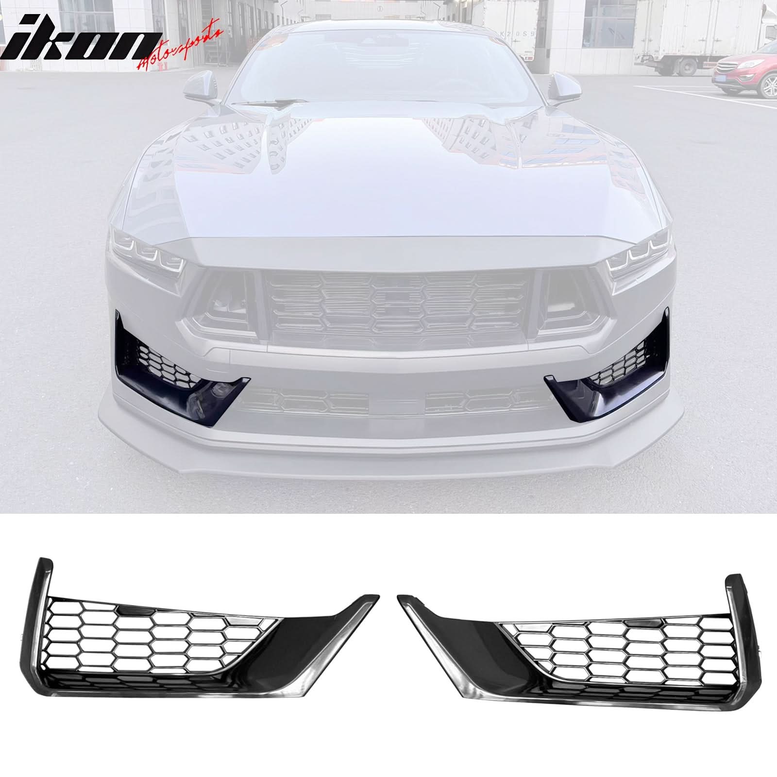 2024-2025 Ford Mustang Dark Horse Front Bumper Upper Lower Grilles ABS - Image 7