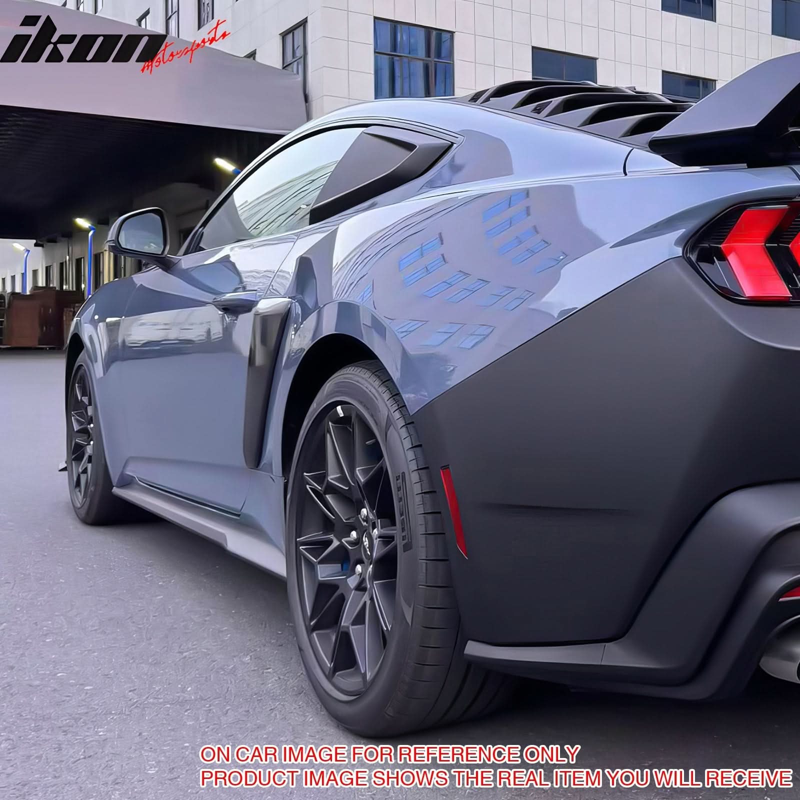 2024-2025 Ford Mustang IKON Style Gloss Black Fender Door Vent ABS - Image 3