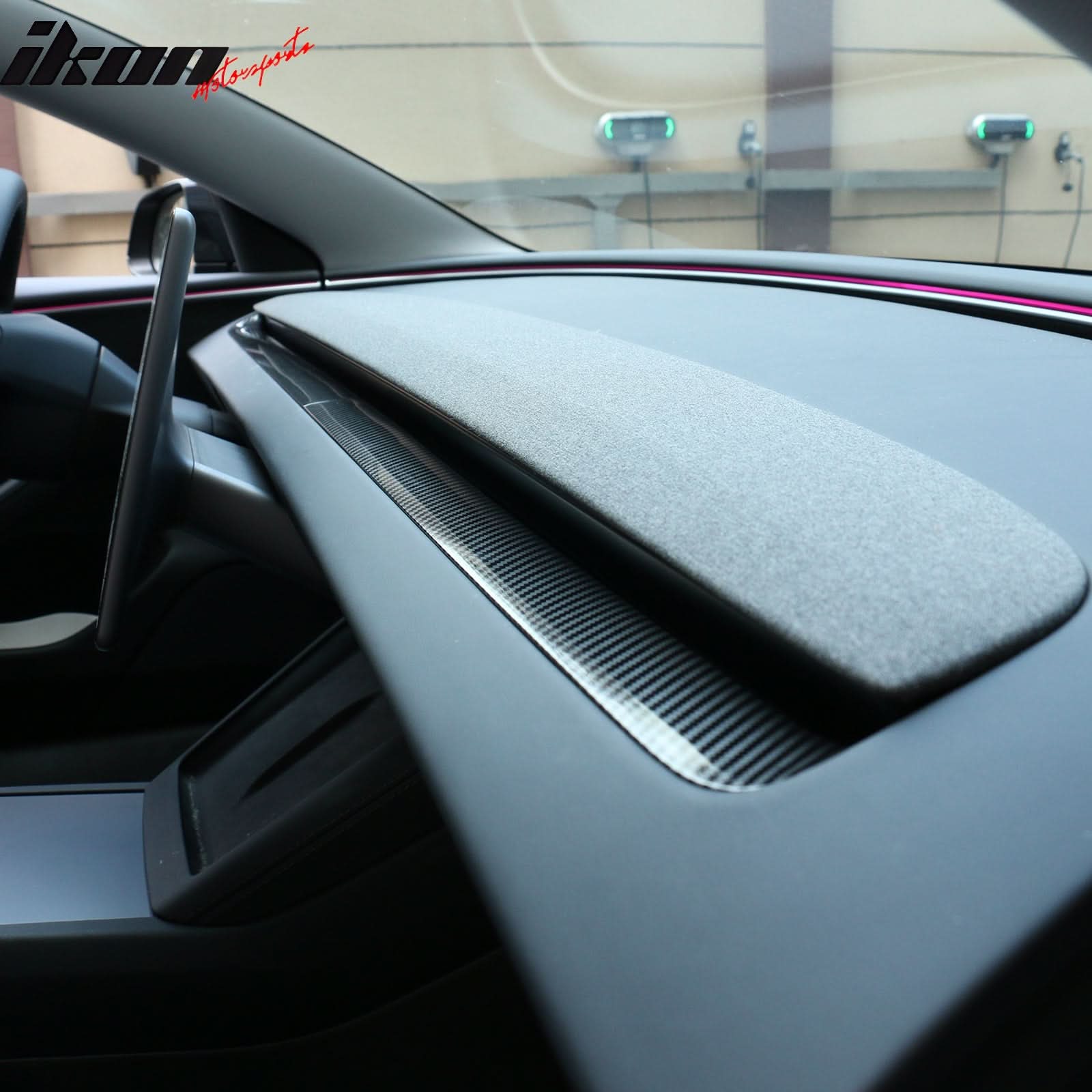 2024-2025 Tesla Model 3 Carbon Fiber Print Dashboard Wrap Cover ABS - Image 2