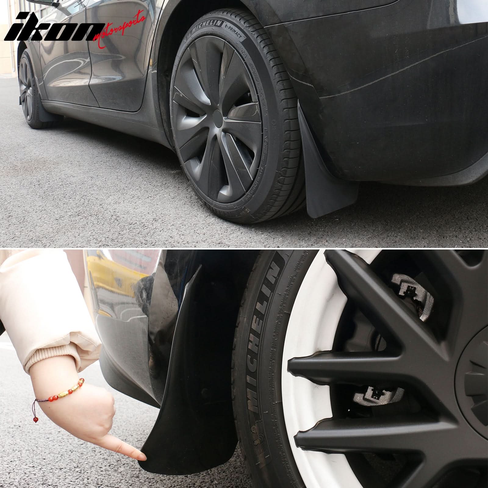 2024-2025 Tesla Model 3 OE Style Front Rear Mud Flaps Splash Guards PP - Image 4