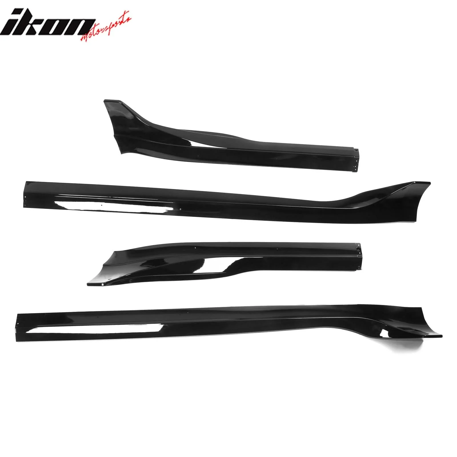 2024 Tesla Model 3 IKON Style Gloss Black Side Skirt Extension ABS - Image 7