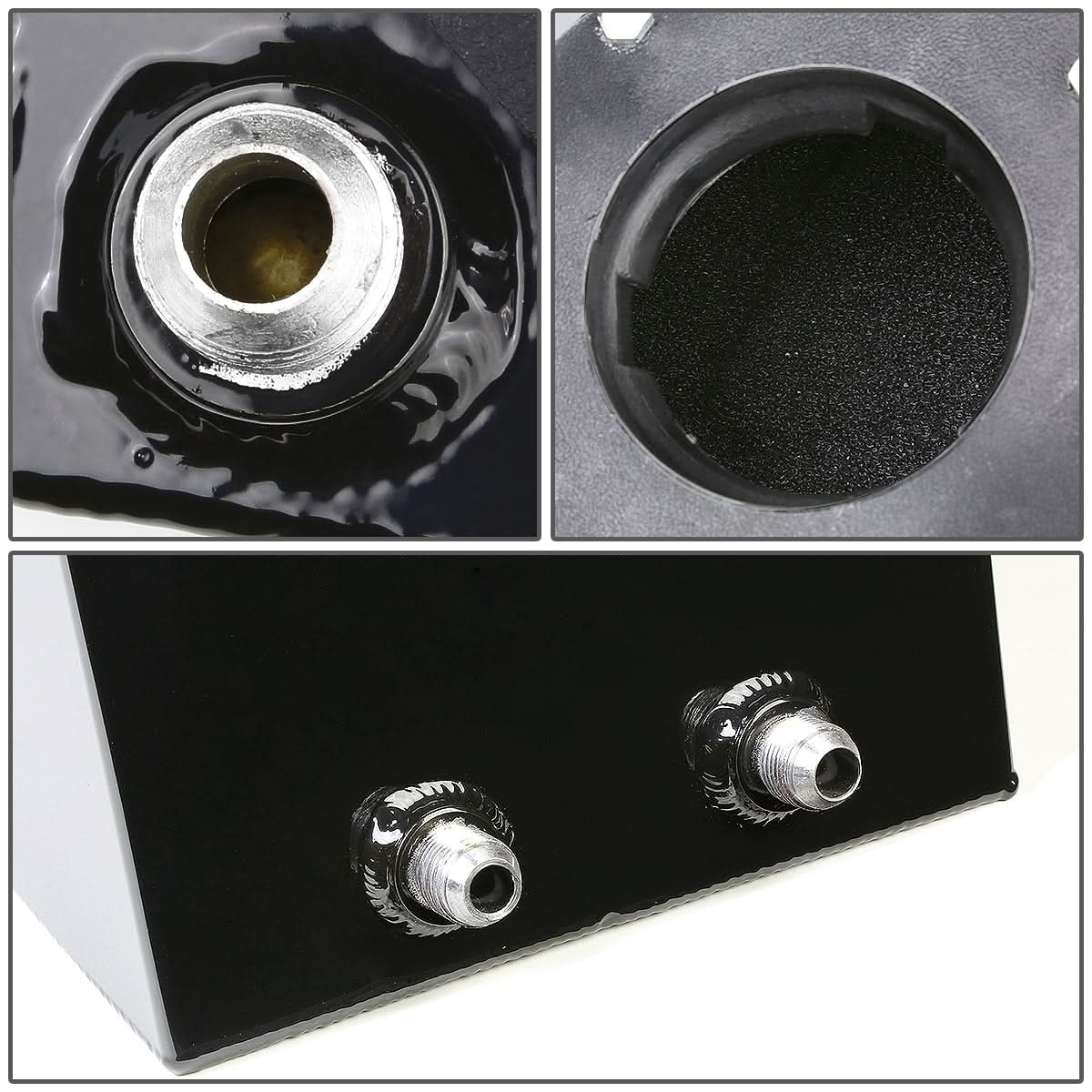 3 Gallon Aluminum Fuel Cell Gas Tank - Black with Bottom Feed - Image 4