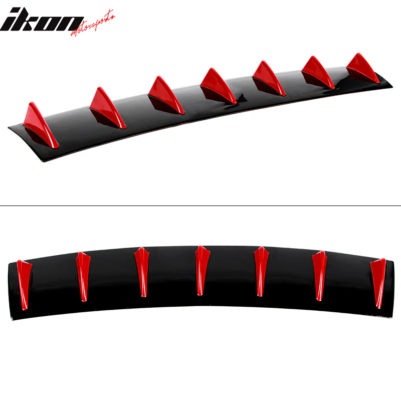 33" x 6" Universal Rear Bumper Diffuser Lip 7 Shark Fins Under - Image 15