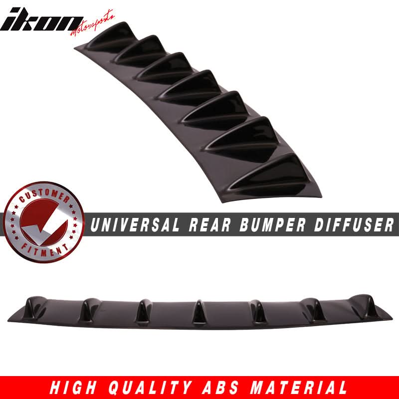 33" x 6" Universal Rear Bumper Diffuser Lip 7 Shark Fins Under - Image 9