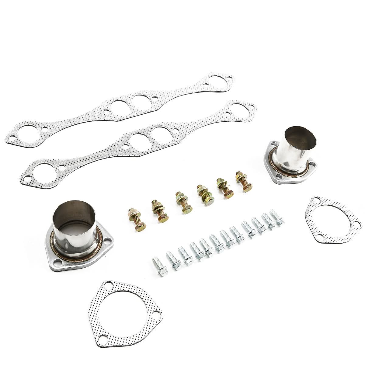 35-48 Chevrolet Small Block Fat Fenderwell Headers Stainless Steel - Image 4