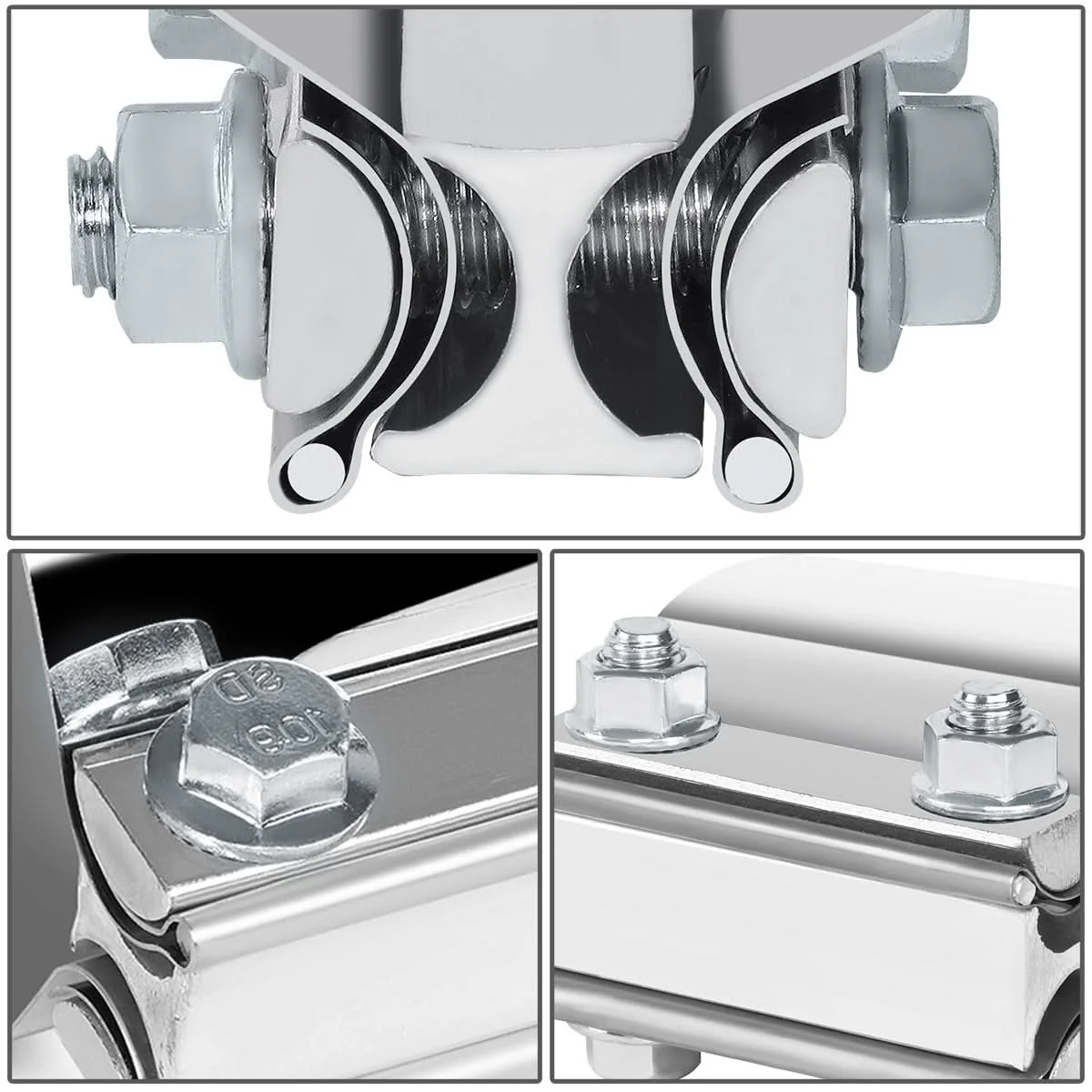 4.0" Lap Joint Exhaust Band Clamp Muffler Sleeve Coupler Stainless Steel - Image 3