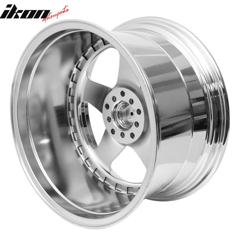 (4) 18X9.0 +30 5X100 / 5X114.3 Step Lip 5 Spoke Wheels Rims - Chrome - Image 7
