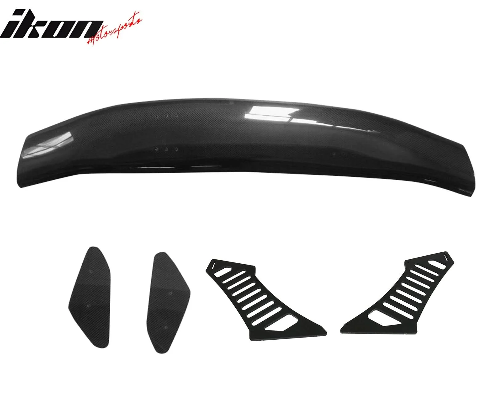 56"Inch GT Style Trunk Spoiler V1 Side Plates V3 Legs 3D Carbon Fiber - Image 8