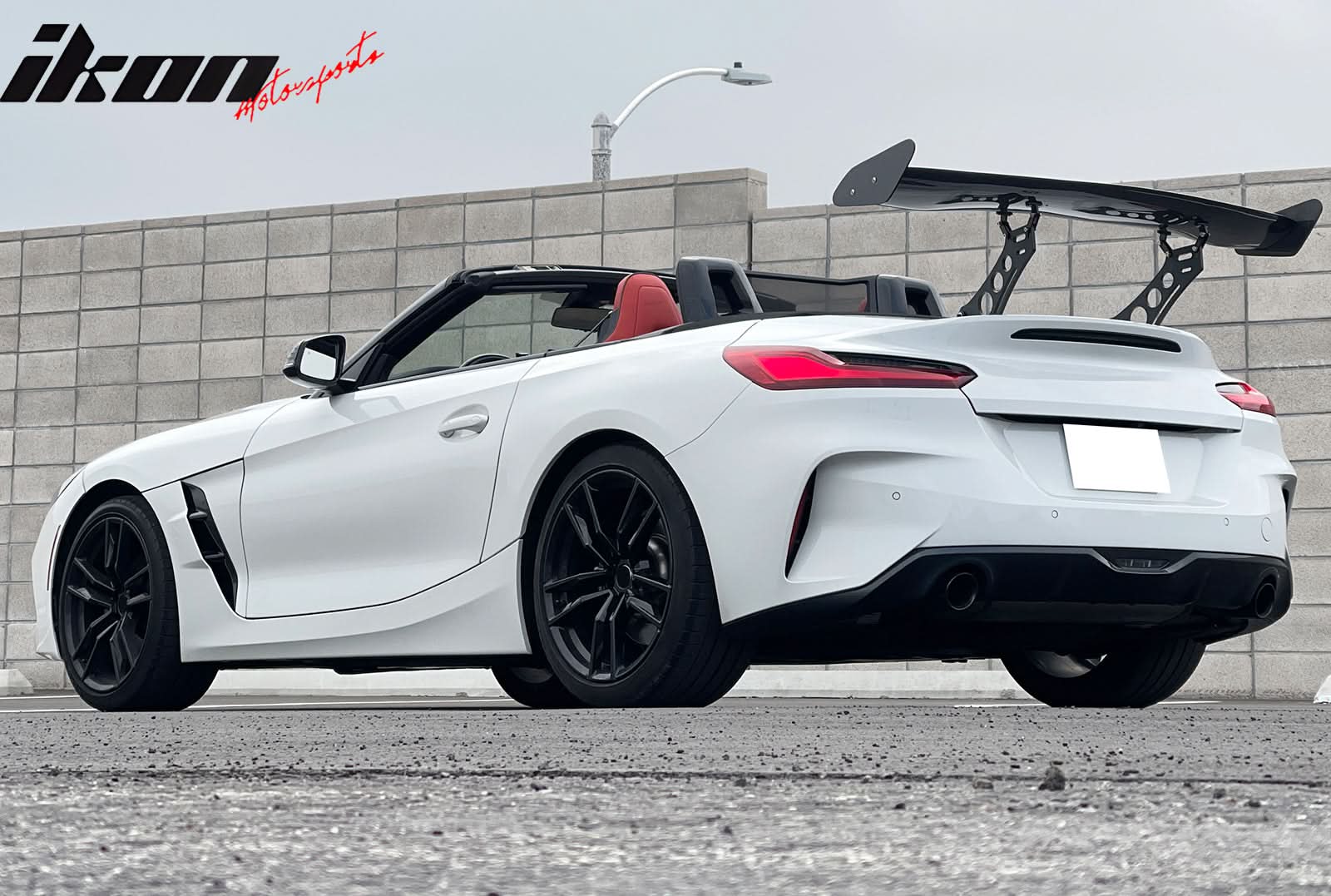 56"Inch GT Style Trunk Spoiler V1 Side Plates V5 Legs 3D Carbon Fiber - Image 4