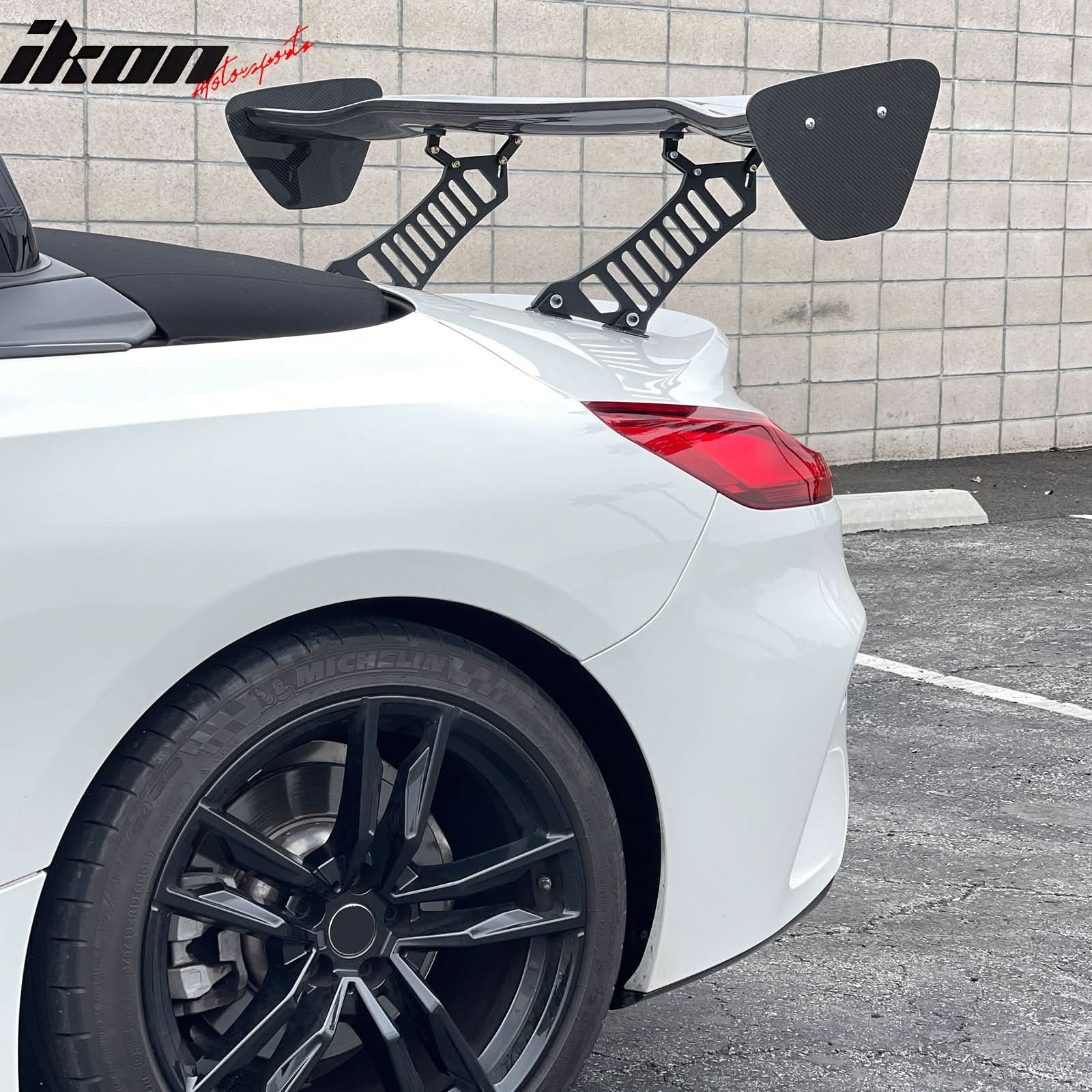 56"Inch GT Style Trunk Spoiler V3 Side Plates V3 Legs 3D Carbon Fiber - Image 2