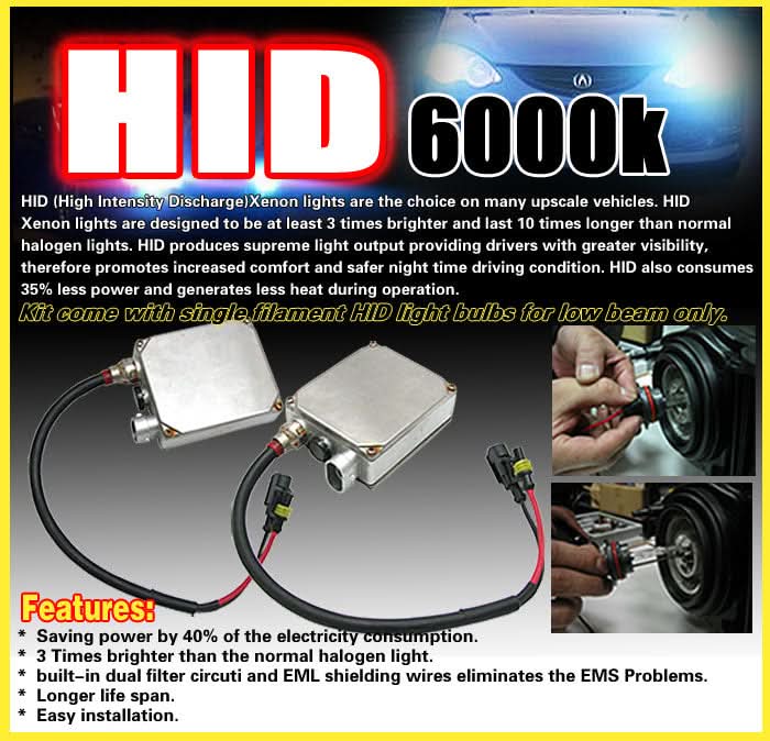 6000K Hid Fits Honda Civic 09-11 Sedan Clear Lens Fog Lights Kit RH LH - Image 2