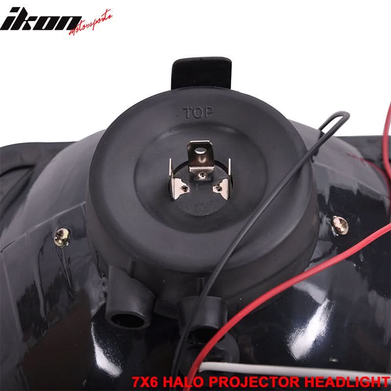 7X6 H4 White Halo Projector Headlight H6014 H6052 H6054 Clear Housing - Image 5