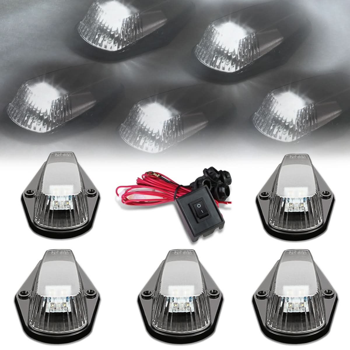 80-96 Ford Super Duty Black Housing White LED Cab Light - Image 2