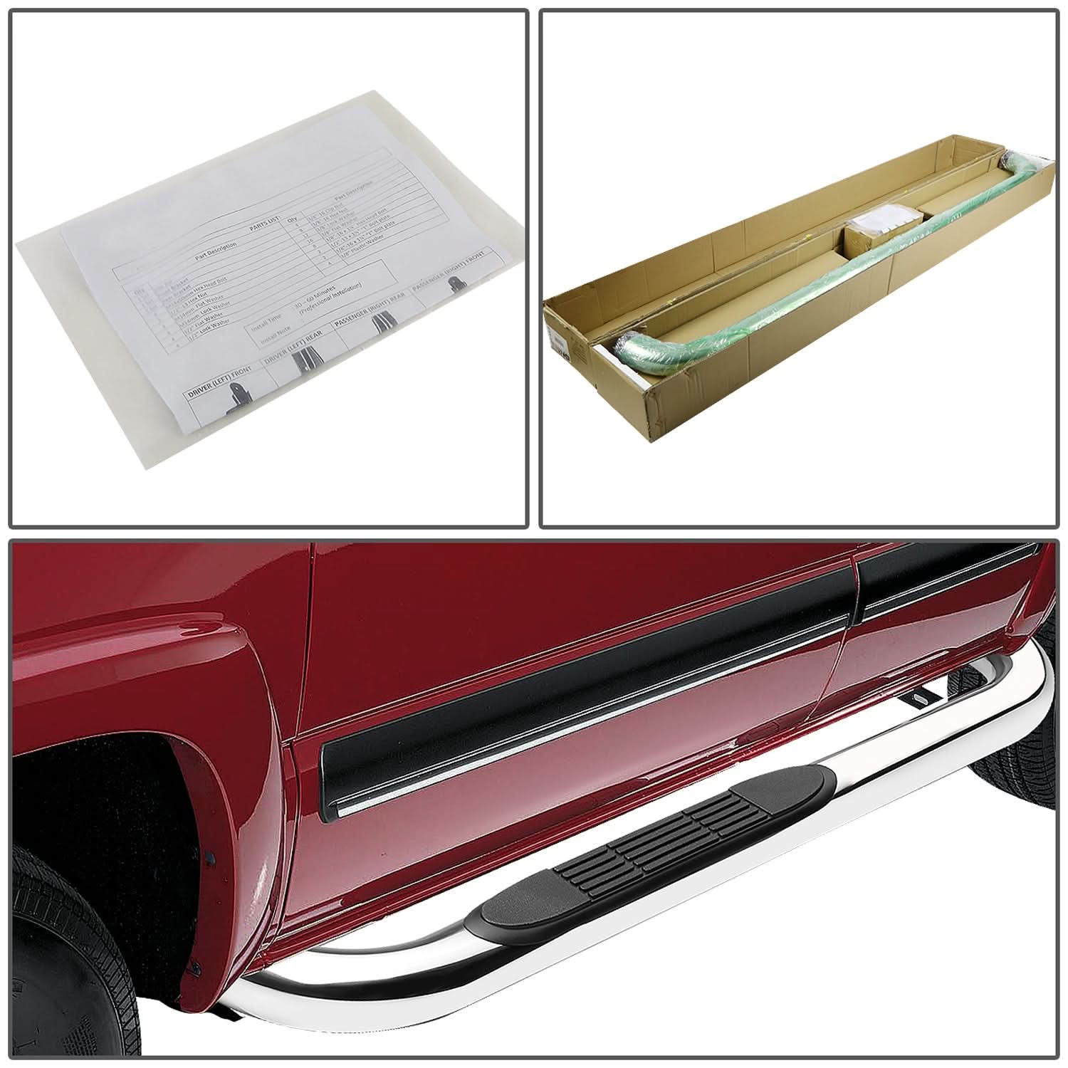 87-06 Jeep Wrangler 3" Round Nerf Bar Step Bar Chrome - Image 6