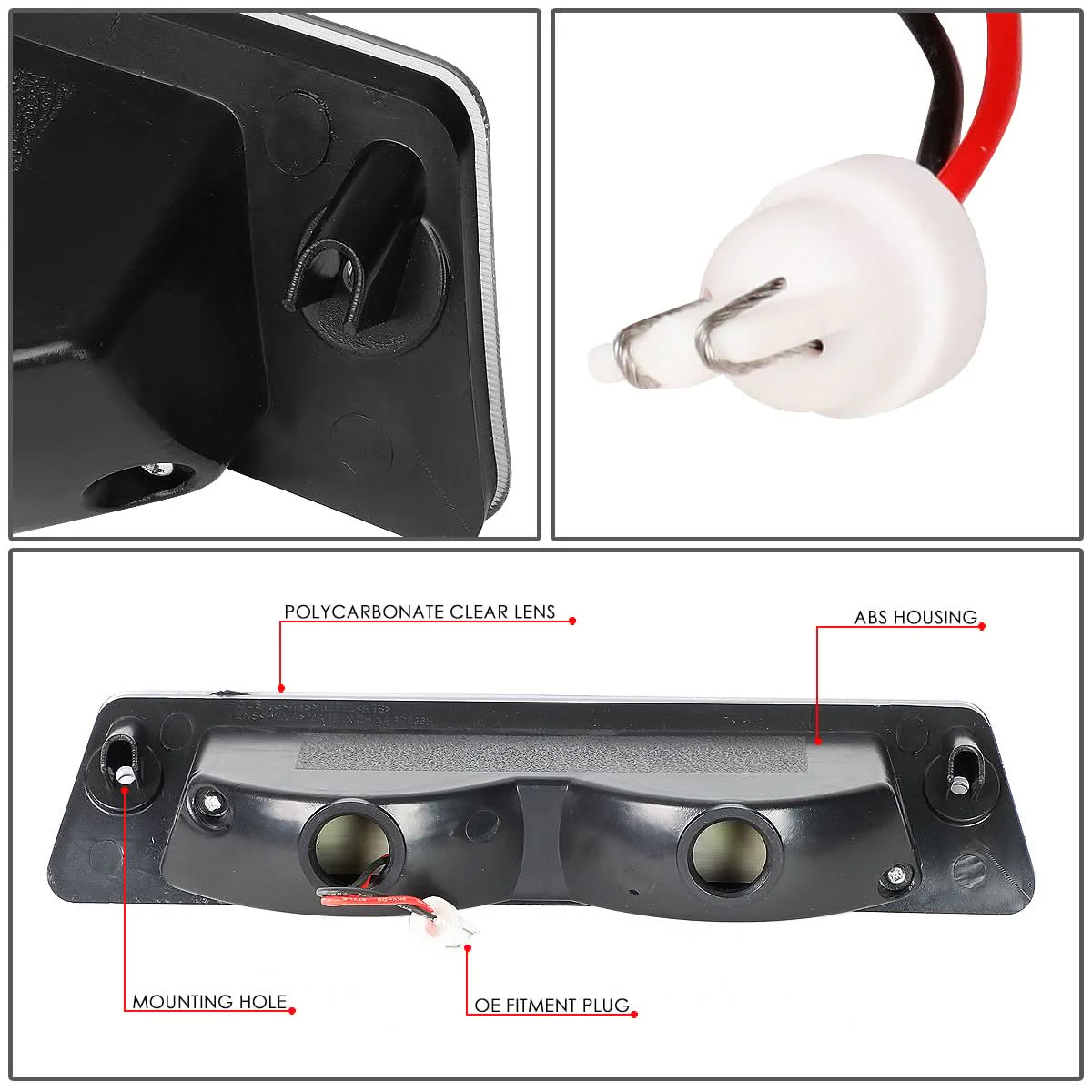 87-93 Ford Mustang 3rd Brake Light LED Hatchback with Spoiler - Image 5