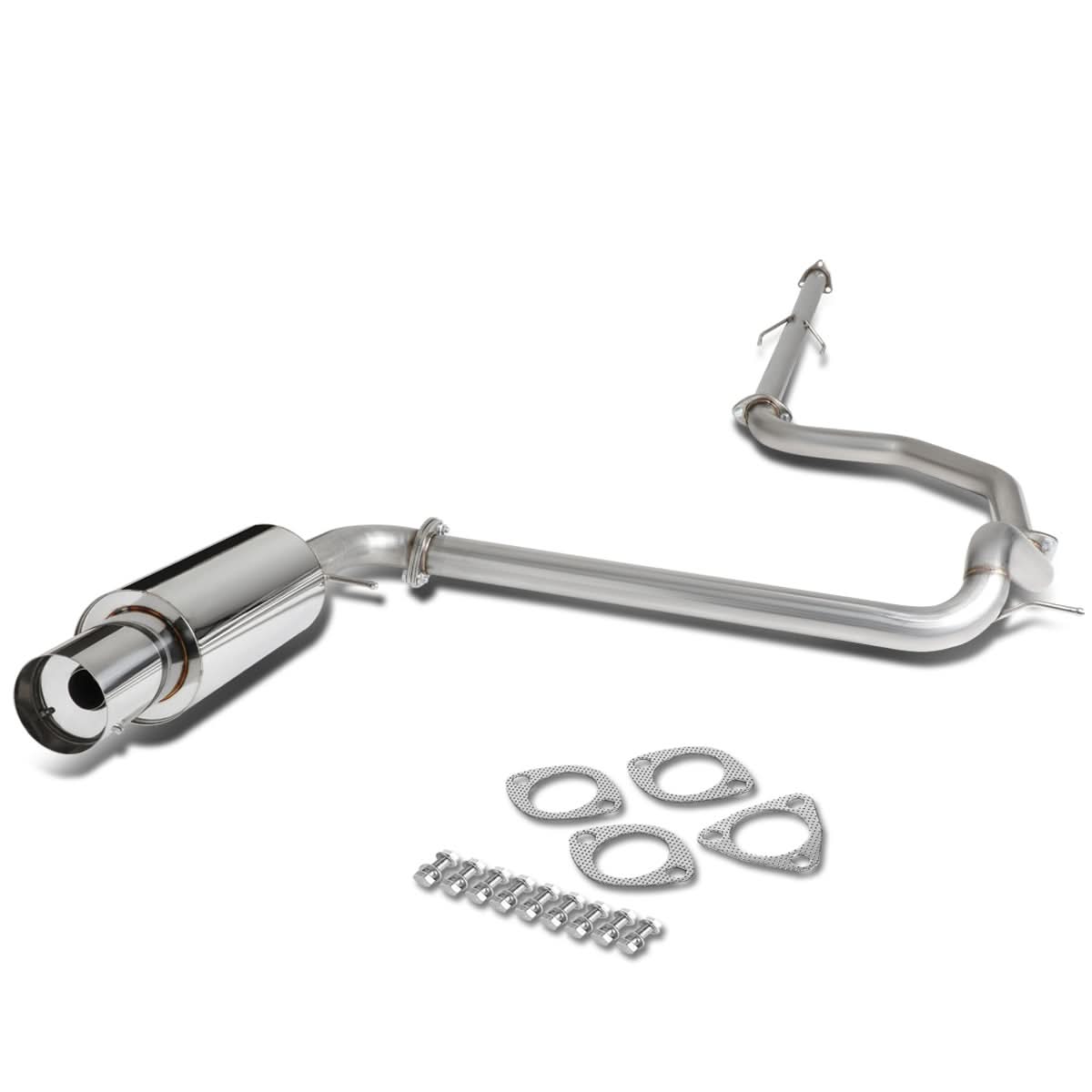 88-91 Honda Civic 4-Door Catback Exhaust Single Tip Stainless Steel - Image 3