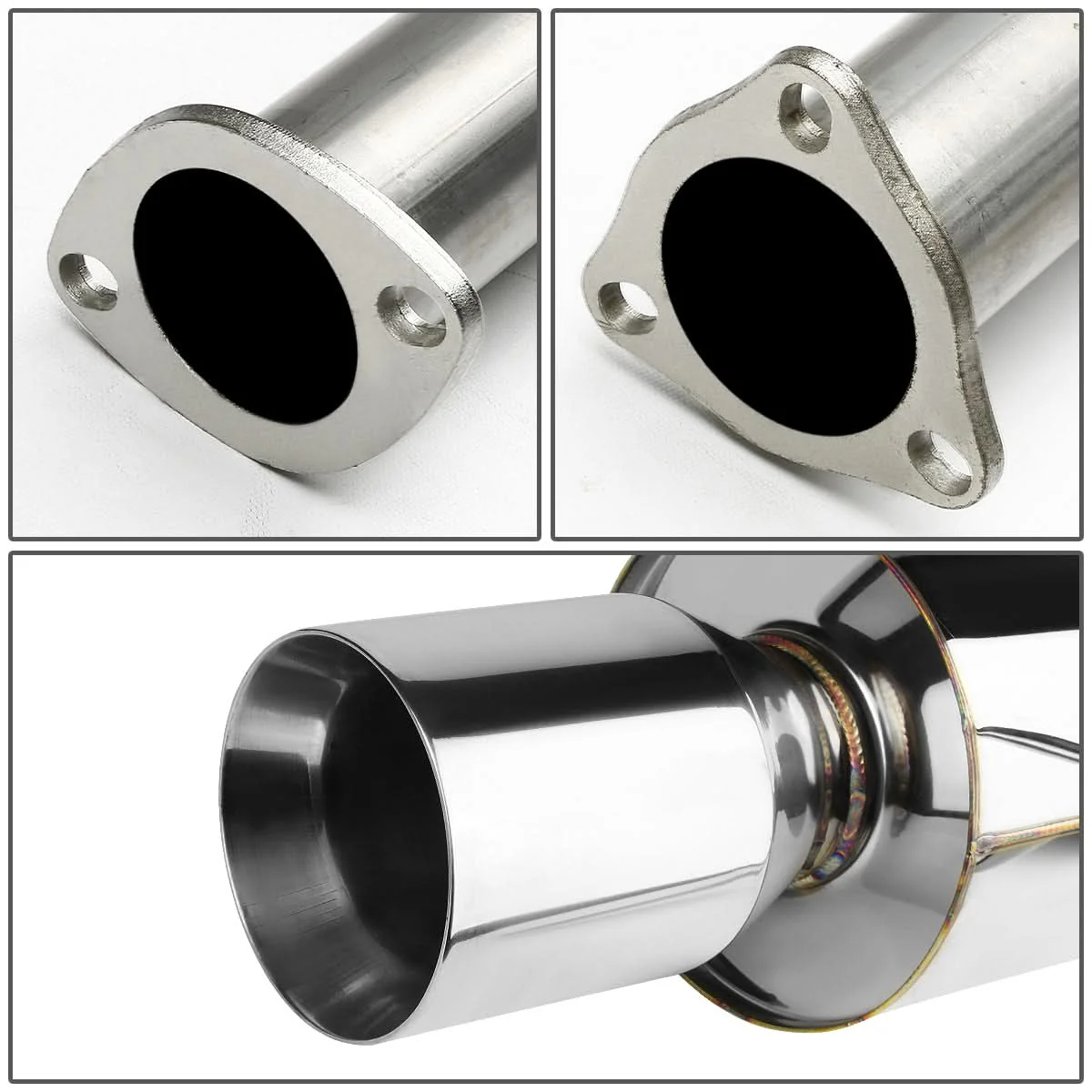 92-95 Honda Civic 3-Door Catback Exhaust Single Rolled Tip Stainless Steel - Image 4