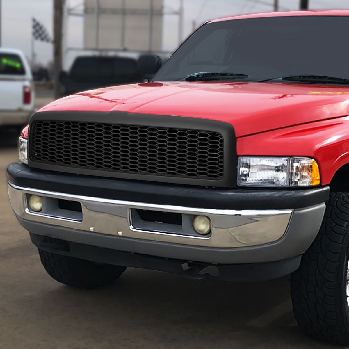 94-02 Dodge Ram 1500/2500/3500 Honeycomb Mesh Grille - Matte Black - Image 5