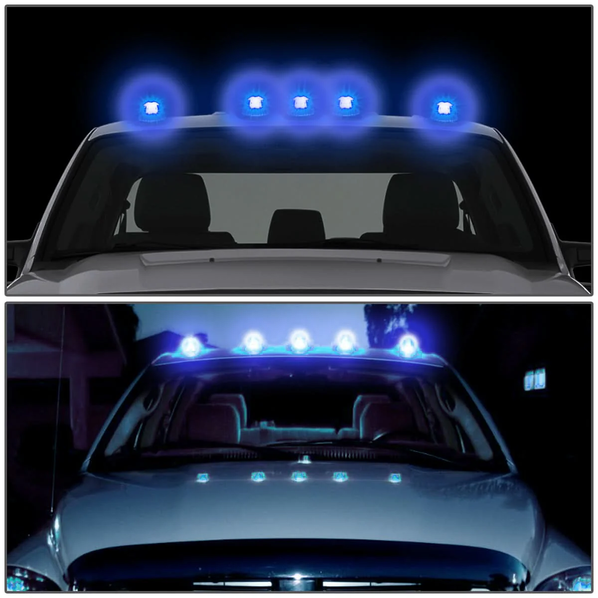 94-98 Dodge Ram 2500/3500 Cab Light Chrome Housing Blue LED - Image 5