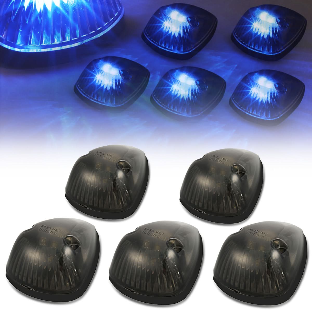 94-98 Dodge Ram 2500/3500 Cab Light - Smoke Housing Blue LED - Image 2