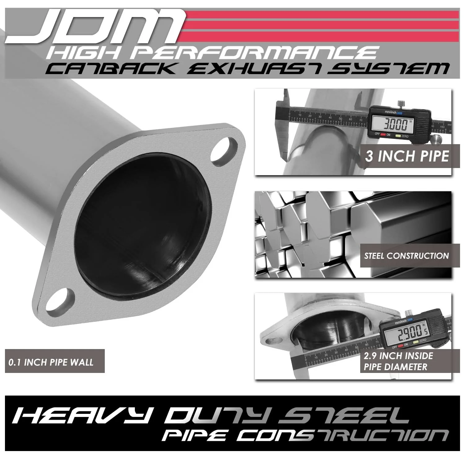 95-98 Nissan 240SX Single Tip Catback Exhaust - Stainless Steel - Image 3