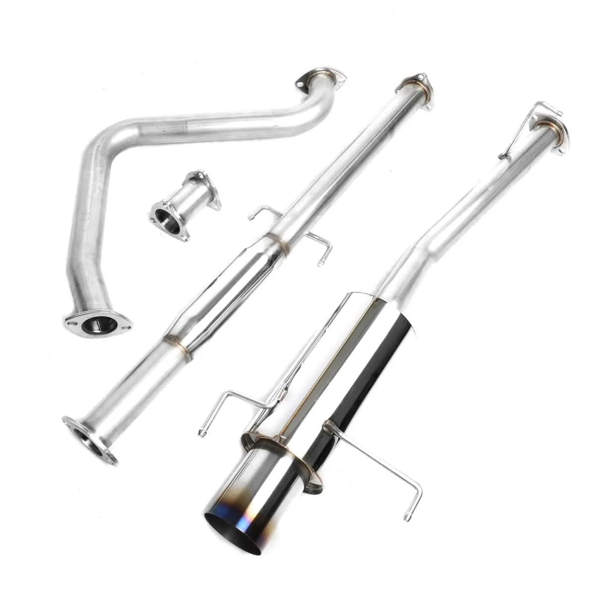 97-01 Honda Prelude Single Burnt Tip Catback Exhaust Stainless Steel - Image 6