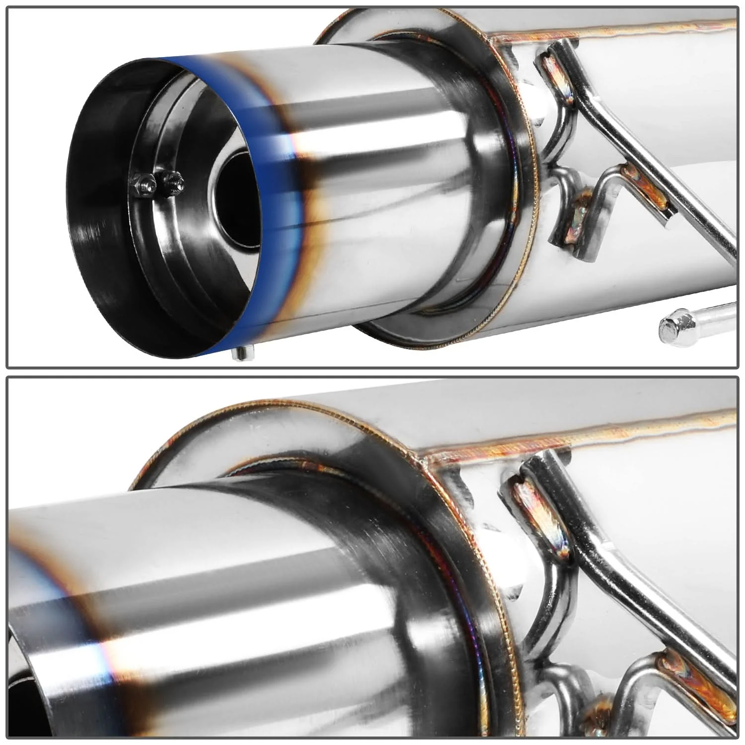 98-02 Honda Accord V6 Dual Burnt Tip Catback Exhaust Stainless Steel - Image 4