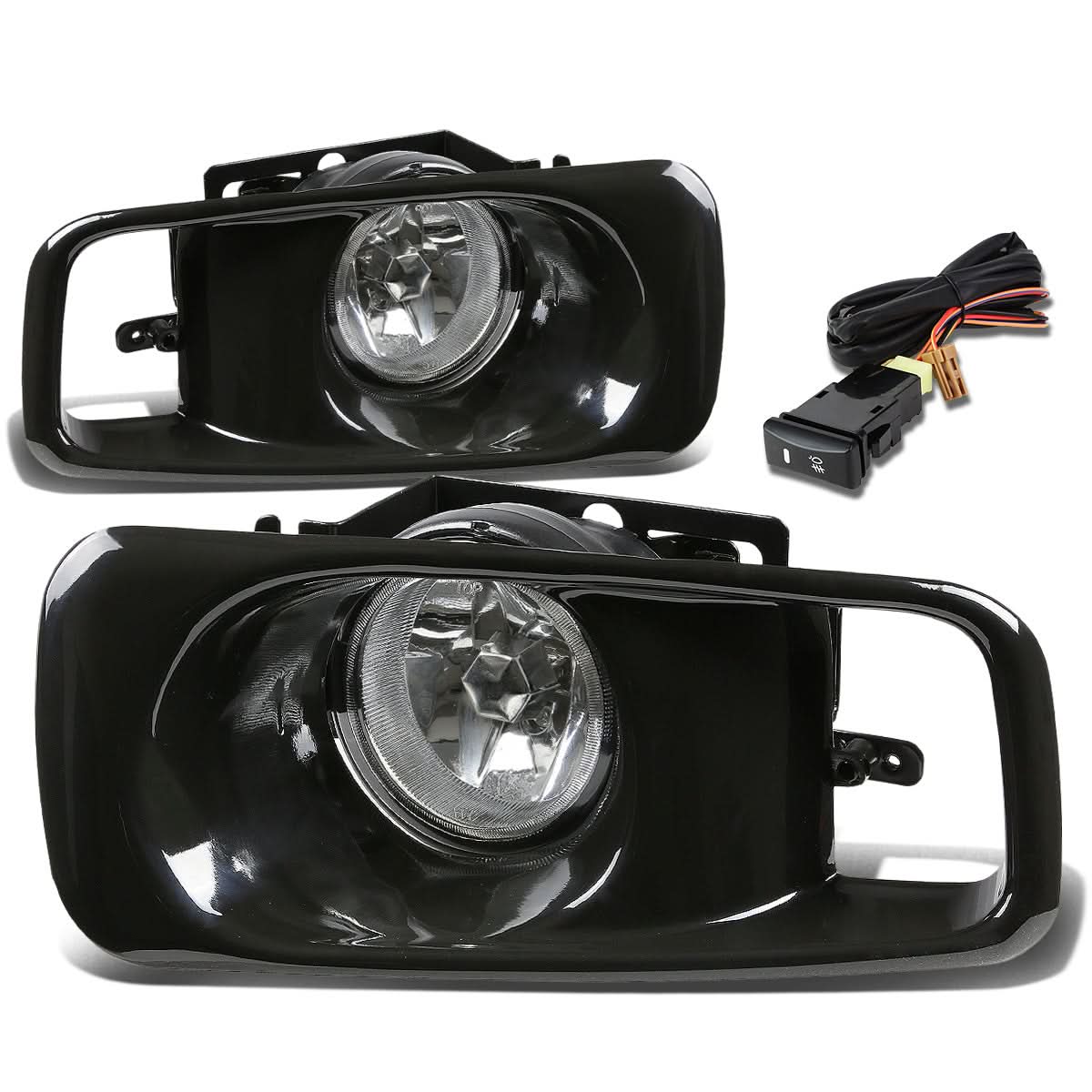 99-00 Honda Civic Fog Lights with Switch & H2 Bulb - Clear - Image 3