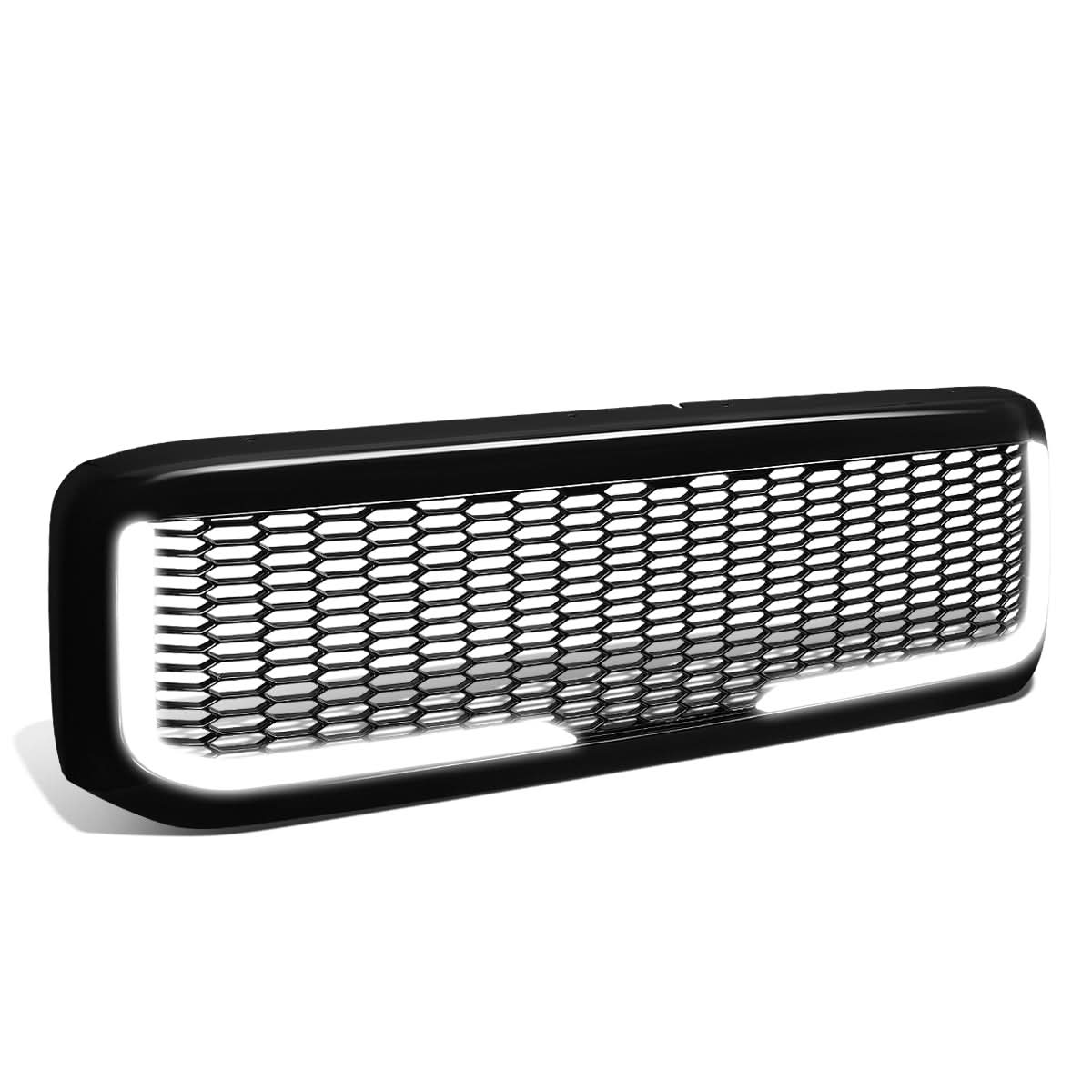 99-04 Ford F-250 F-350 F-450 F-550 Honeycomb Mesh Grille w/ LED DRL - Image 2