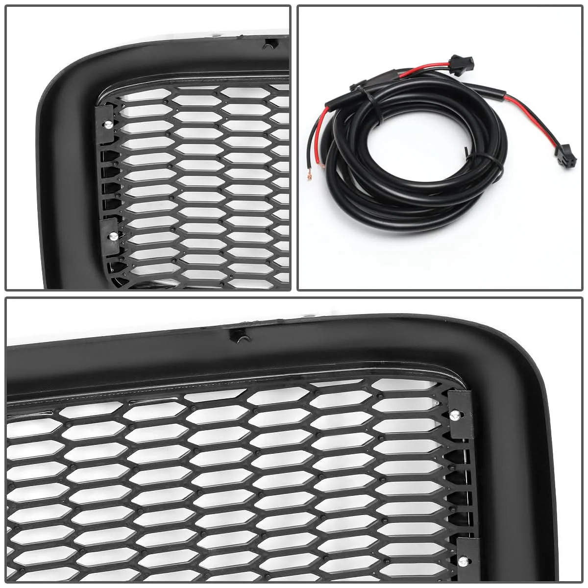 99-04 Ford F-250 F-350 F-450 F-550 Honeycomb Mesh Grille w/ LED DRL - Image 8