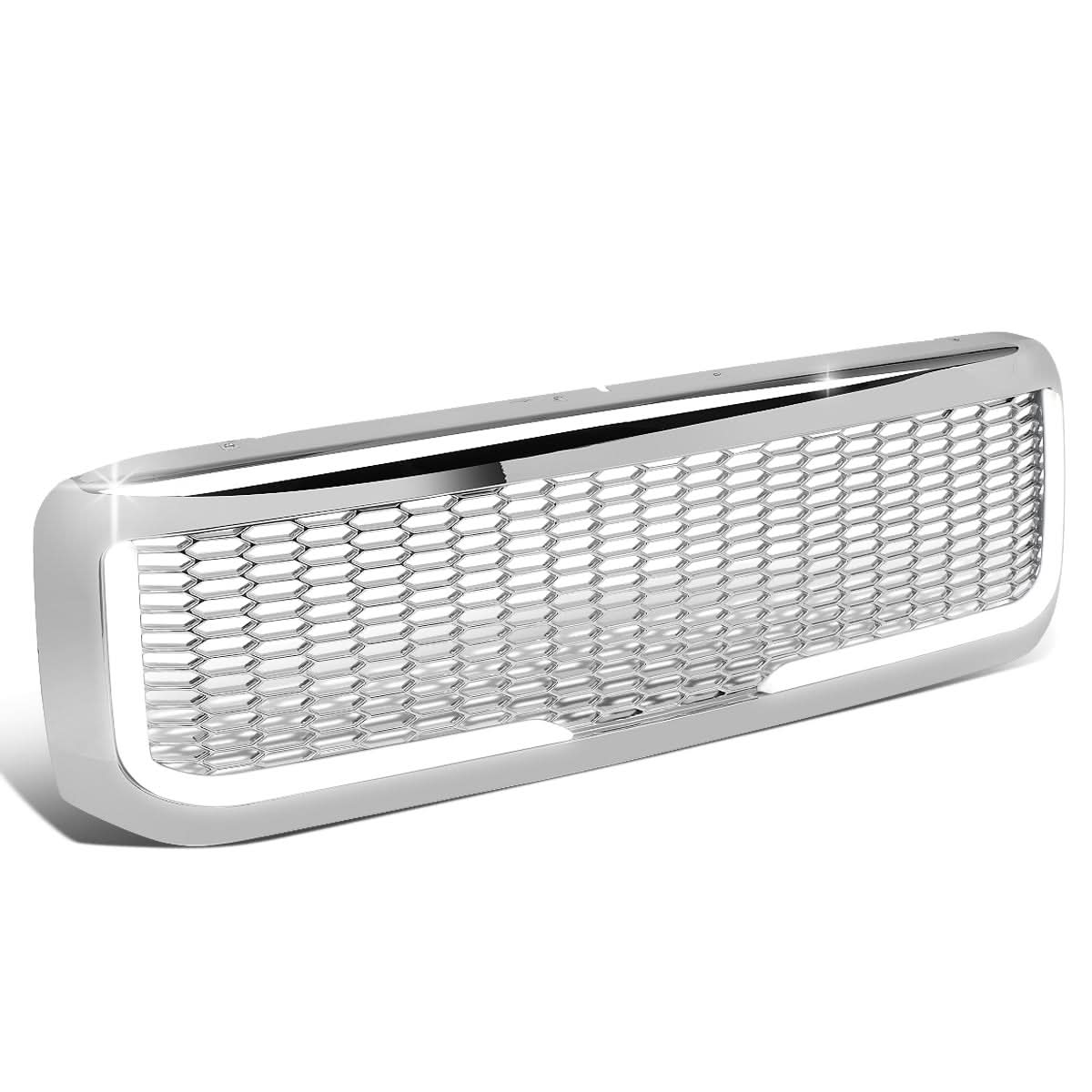 99-04 Ford F-250/F-350/F-450/F-550 Honeycomb Mesh Grille w/ LED DRL - Image 2