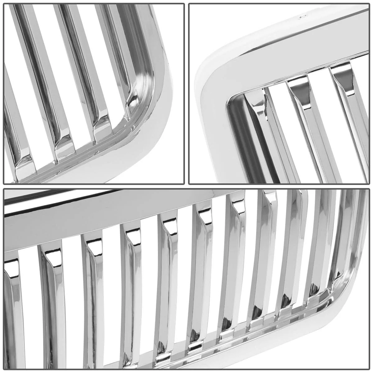 99-04 Ford F-250 F-350 F-450 F-550 Vertical Fence Style Chrome Grille - Image 3