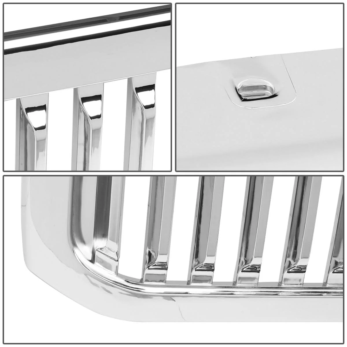99-04 Ford F-250 F-350 F-450 F-550 Vertical Fence Style Chrome Grille - Image 4
