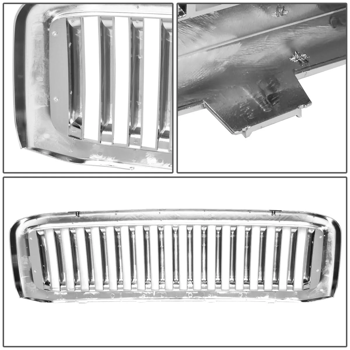 99-04 Ford F-250 F-350 F-450 F-550 Vertical Fence Style Chrome Grille - Image 5