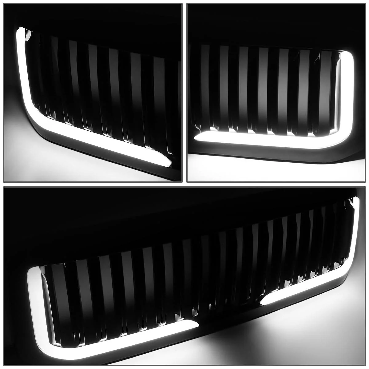 99-04 Ford F-250 F-350 F-450 F-550 Vertical Fence Style LED DRL Grille - Image 5