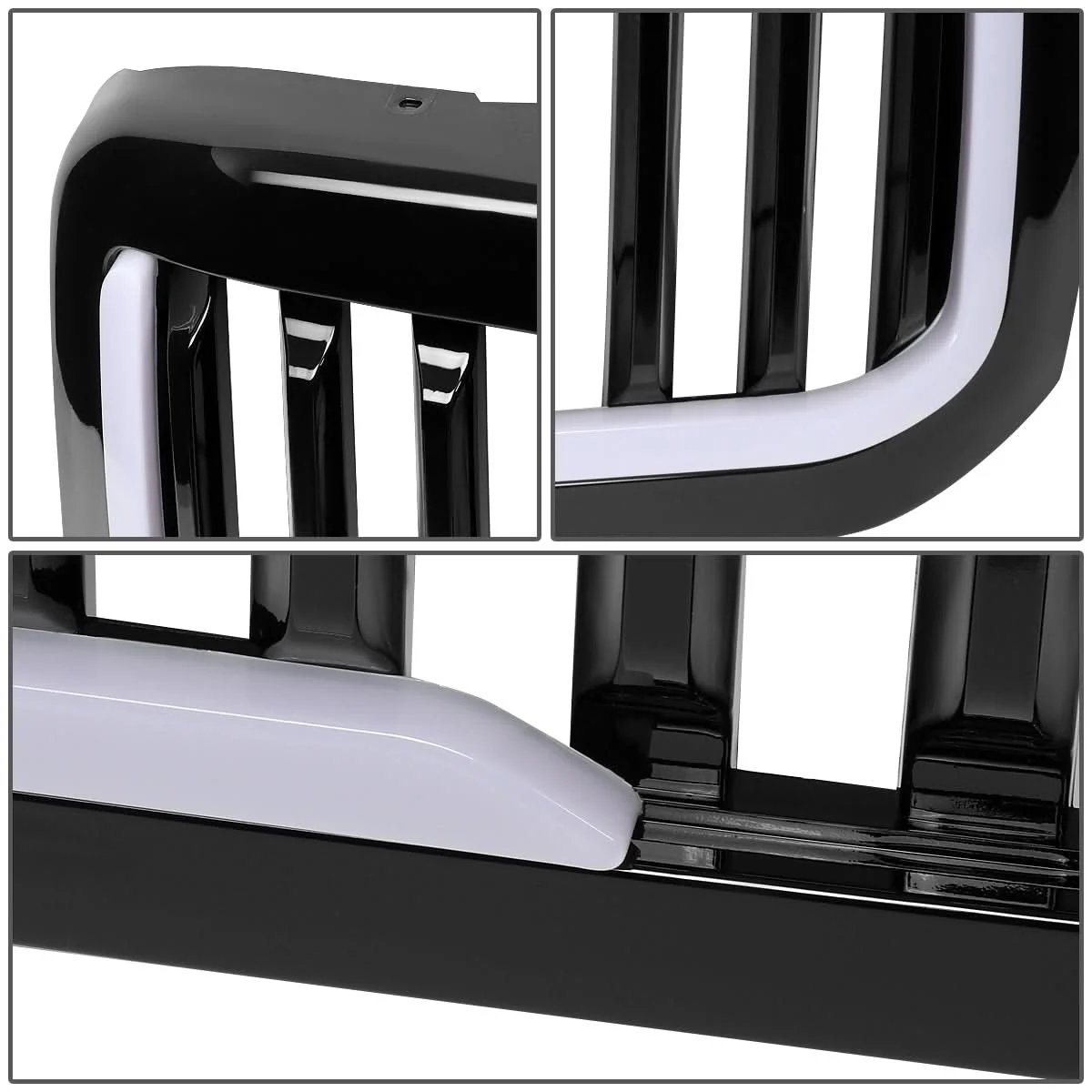 99-04 Ford F-250 F-350 F-450 F-550 Vertical Fence Style LED DRL Grille - Image 7
